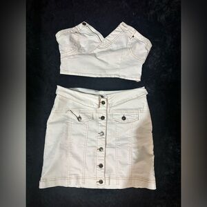 White Jean 2 piece set